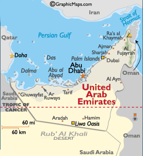 Map of United Arab Emirates